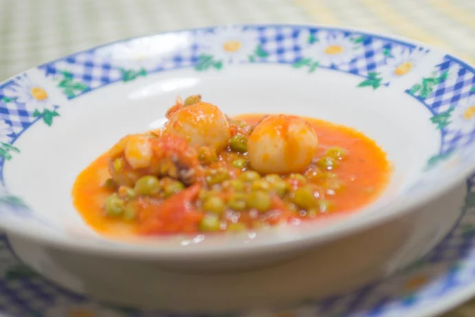 Cuttlefish with Peas