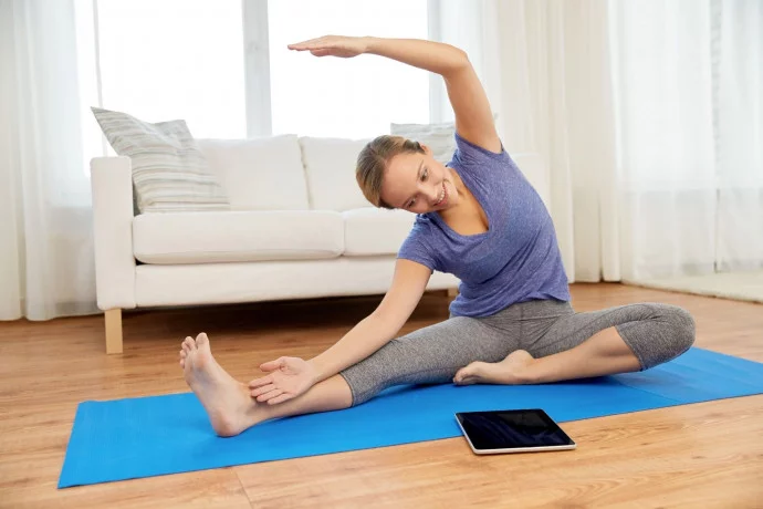 Woman doing Pilates on Mat